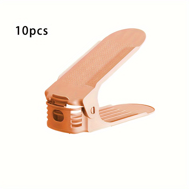 10pcs Adjustable Creative Storage Shoe Rack - Space-Saving Organizer for Entryway, Hallway, Living Room, Bedroom, Bathroom - Convenient Storage Solution for Home and Dormitory with Easy Assembly and Durable Plastic Constructi