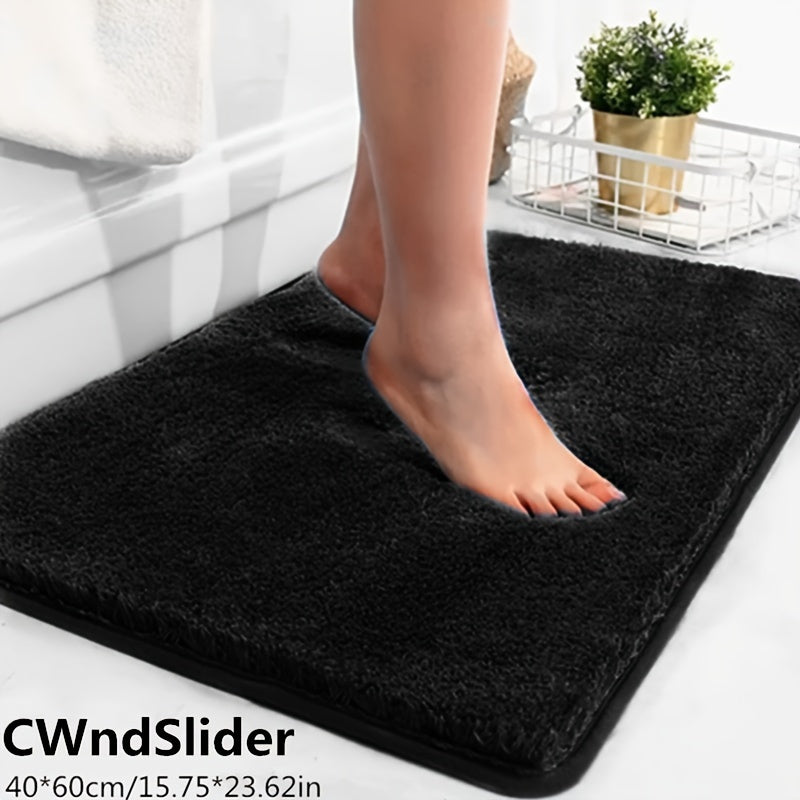 1 Thickened Microfiber Fluffy Long Plush Soft Comfort Mat Bathroom Rug Non-Slip Bath Door Mat for Bedroom Living Room Kitchen Floor Mat, Shedding and Fade-Resistant