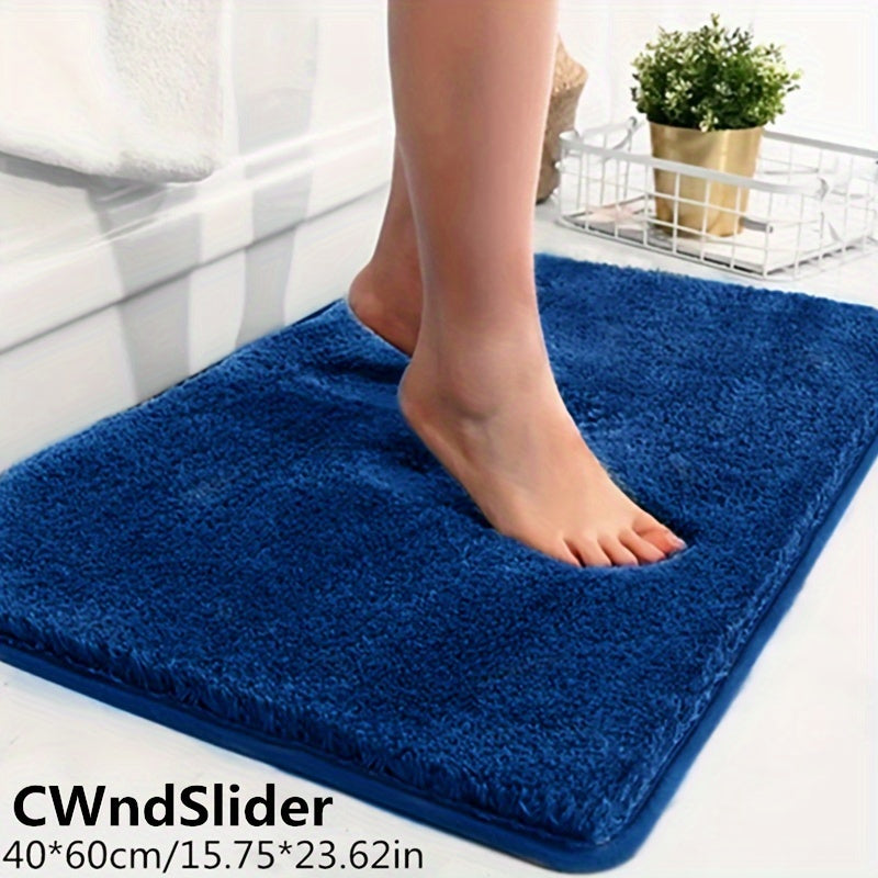 1 Thickened Microfiber Fluffy Long Plush Soft Comfort Mat Bathroom Rug Non-Slip Bath Door Mat for Bedroom Living Room Kitchen Floor Mat, Shedding and Fade-Resistant