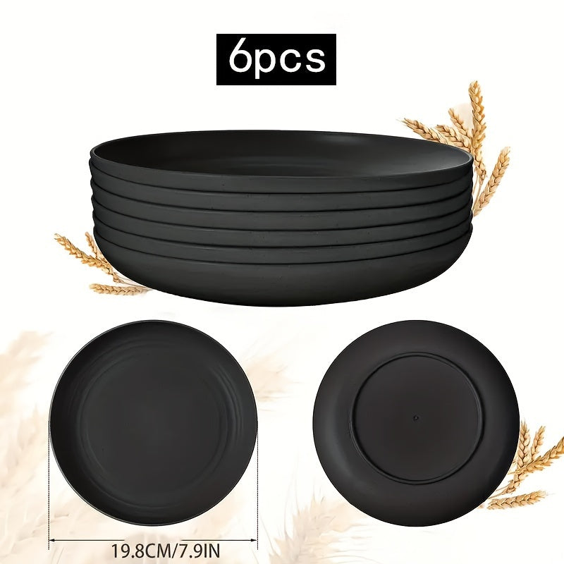 6pcs PP Material Plates, Unbreakable, Household Dining Plates, Fruit Plates, Snack Plates, Dessert Plates, For Home Kitchen Restaurant Picnic Camping Party, Party Supplies, Tableware Accessories