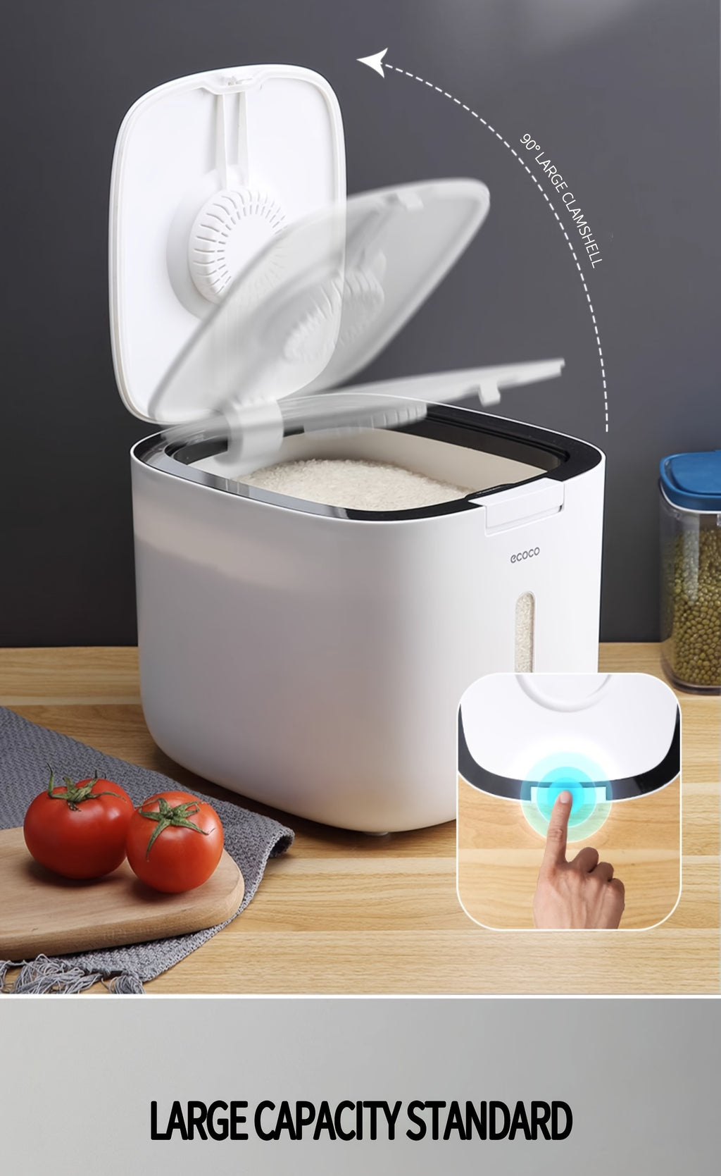 1pc Cylinder Rice Bucket, Insect-proof And Moisture-proof Thickened Containers For Rice, Cereals, Grains, Flours, Pet Food, Household Airtight Rice Dispenser, Food Storage Jar, Home Kitchen Supplies