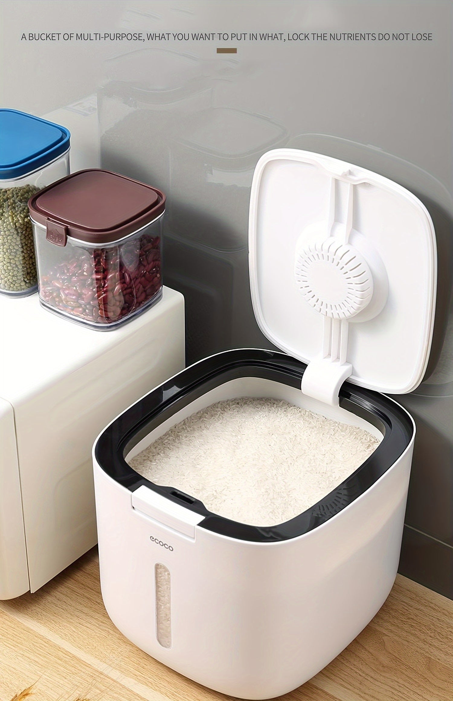 1pc Cylinder Rice Bucket, Insect-proof And Moisture-proof Thickened Containers For Rice, Cereals, Grains, Flours, Pet Food, Household Airtight Rice Dispenser, Food Storage Jar, Home Kitchen Supplies