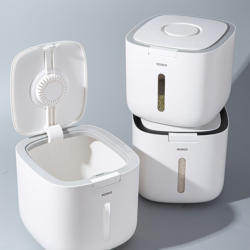 1pc Cylinder Rice Bucket, Insect-proof And Moisture-proof Thickened Containers For Rice, Cereals, Grains, Flours, Pet Food, Household Airtight Rice Dispenser, Food Storage Jar, Home Kitchen Supplies