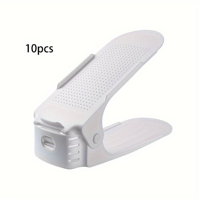 10pcs Adjustable Creative Storage Shoe Rack - Space-Saving Organizer for Entryway, Hallway, Living Room, Bedroom, Bathroom - Convenient Storage Solution for Home and Dormitory with Easy Assembly and Durable Plastic Constructi