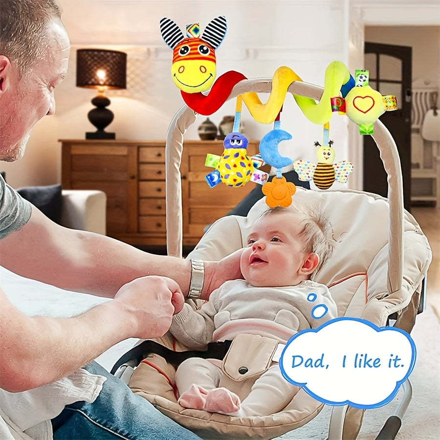 1pc of Baby Toy Stroller Pendant, a Donkey with a Spiral Plush Ribbon in Random Colors, Suitable for Hanging. A Ringing Toy for Infants Aged 0-3, Perfect As a Thanksgiving Gift, Christmas Present, Easter Surprise, Or Hallowee