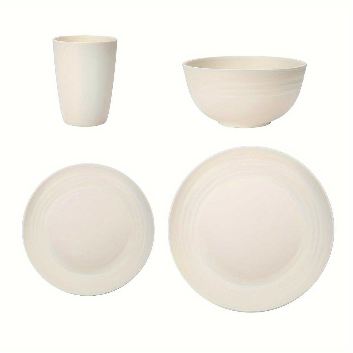 4/16/32pcs, Dinnerware Set, Matte Black Plastic Kitchen Dining Set, Includes 8 Dinner Plates, 8 Dessert Plates, 8 Bowls, 8 Cups Reusable, BPA-Free, For Home And Restaurant Use