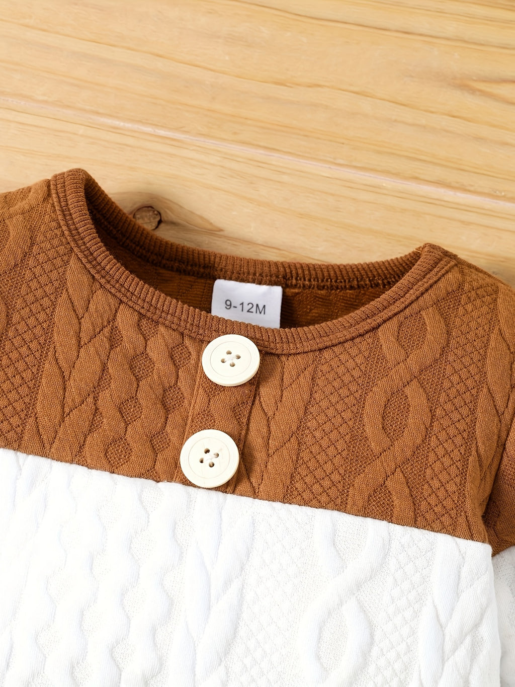 Toddler Baby Boys Cable Knit Contrast Color Bodysuit, Kids Casual Outdoor Clothes