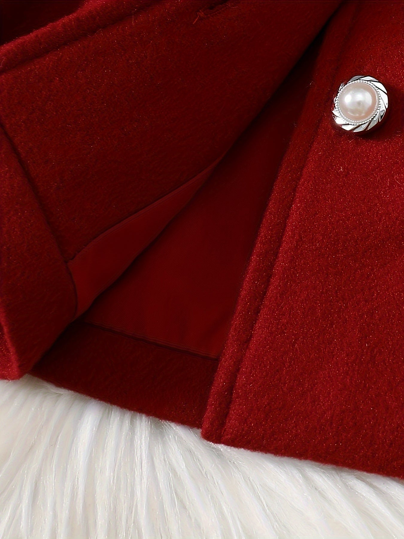 Baby's Elegant Fuzzy Collar Belted Coat, Button Front Warm Overcoat, Baby Girl's Clothing For Fall Winter Outdoor