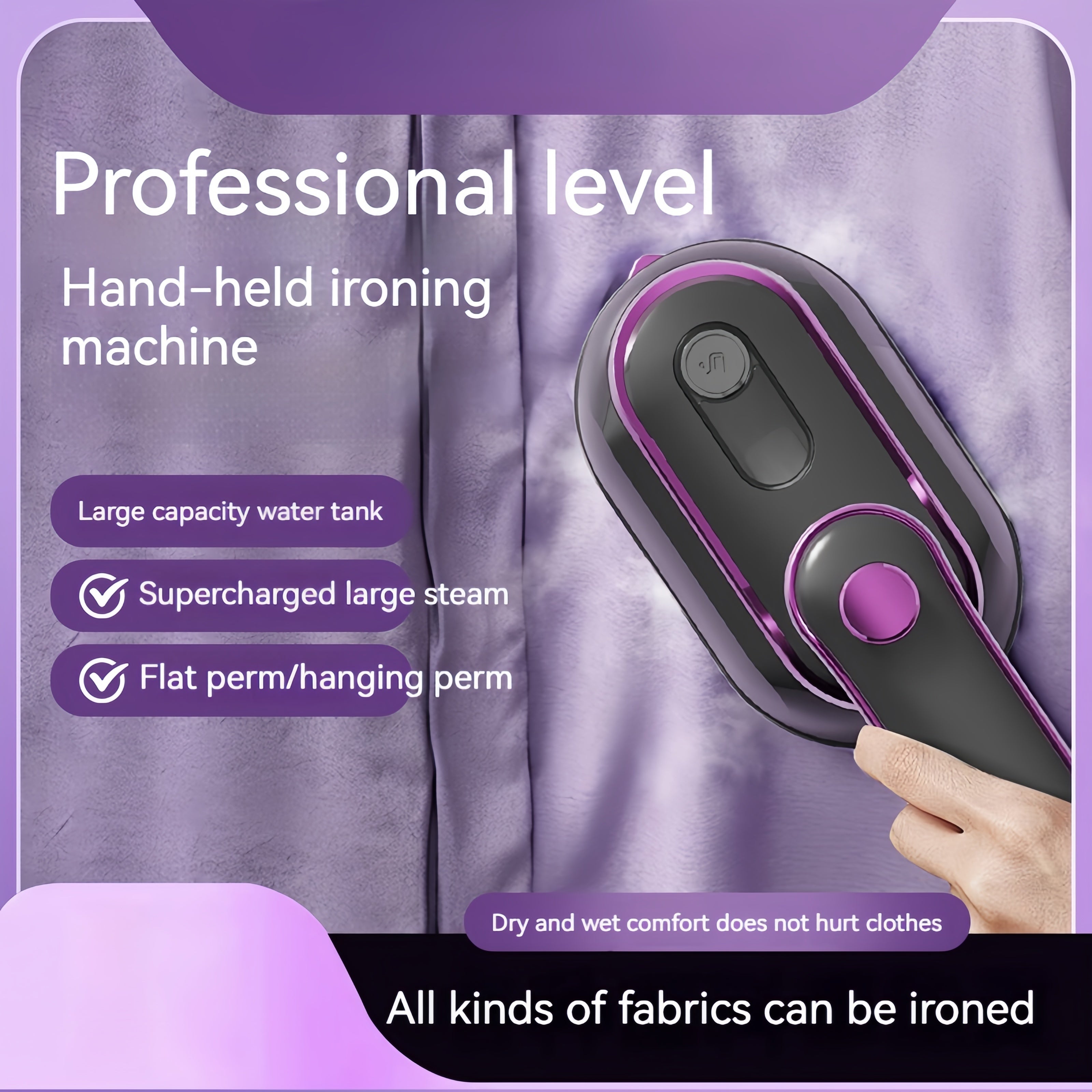 British Standard CY-601 Iron, Professional Level Handheld Ironing Machine with Large Capacity Water Tank, Supercharged Steam, Flat Perm/Hanging Perm, Dry and Wet Comfort for All Fabrics, No Battery Needed, 220-240V, British P