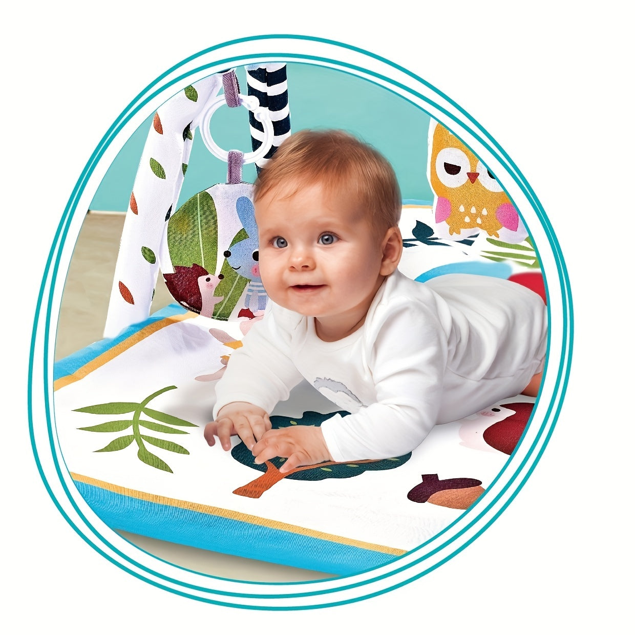 Baby Gym Play Mat, Cartoon Styling, Crawling Mat, Perfect Birthday Gift For Newborns & Toddlers, Perfect For Stimulating Play & Exercise, Learning & Educational Toys