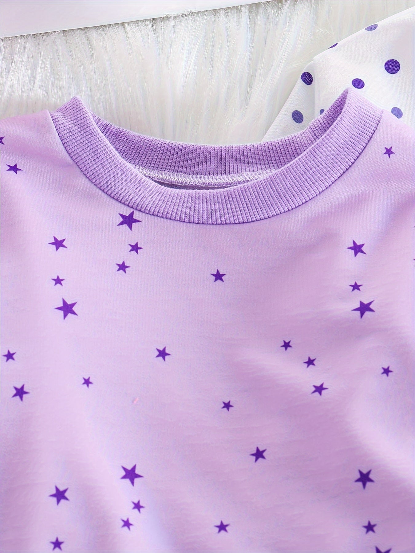 3 Sets Baby Girl's Pink Series Star Pattern Long Sleeve Top & Trousers Pajama Set, Comfy & Skin-friendly PJ Set, Baby Girl's Loungewear, As Daily Gift