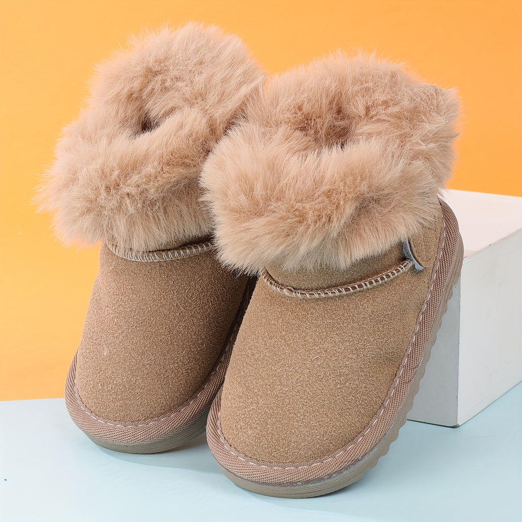 Comfortable Snow Boots For Baby Girls, Soft Warm Plus Fleece Boots For Outdoor Walking Hiking, Winter