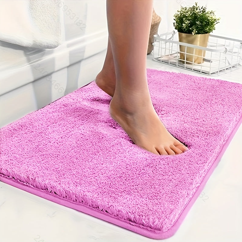 1 Thickened Microfiber Fluffy Long Plush Soft Comfort Mat Bathroom Rug Non-Slip Bath Door Mat for Bedroom Living Room Kitchen Floor Mat, Shedding and Fade-Resistant