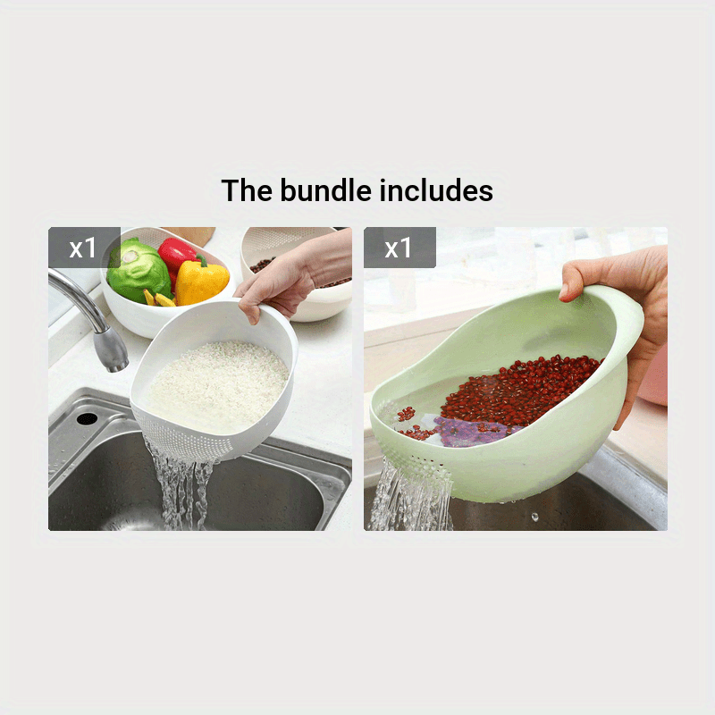 Versatile Kitchen Washing Basket - Ideal for Draining, Rice Washing & Fruit/Vegetable Cleaning | Durable Plastic, Perfect for RVs & Home Use