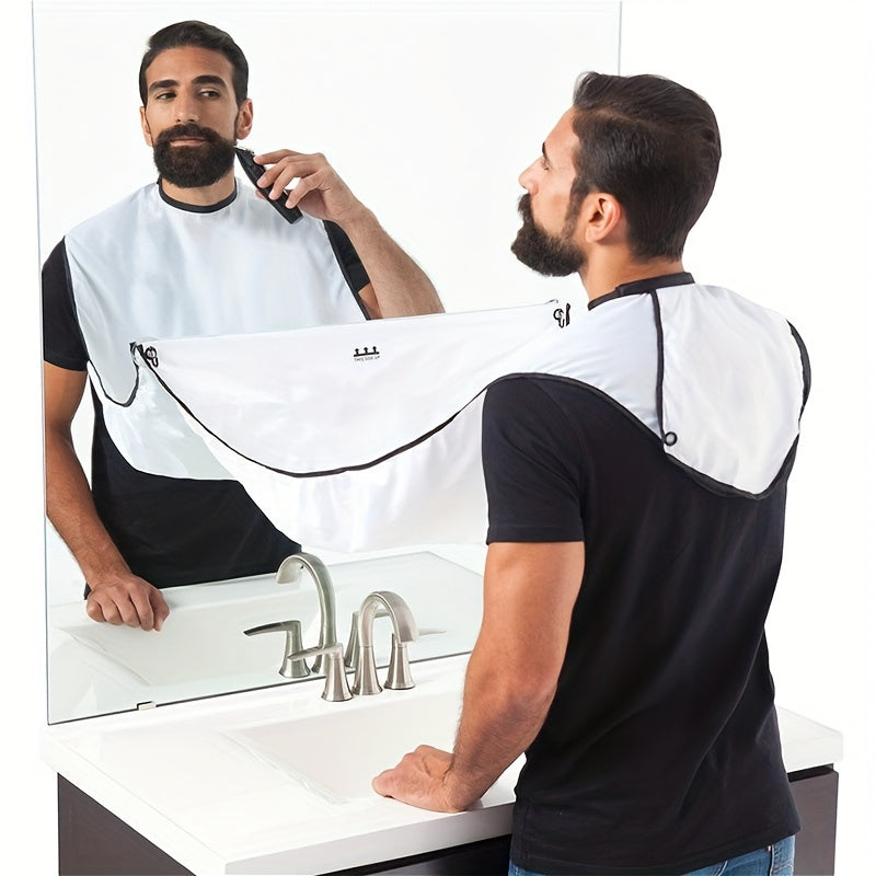 1pc Men's Home Beard Scraping Extra Wide Tie, Suction Cup Shape Shaving Bib, Ideal choice for Gifts