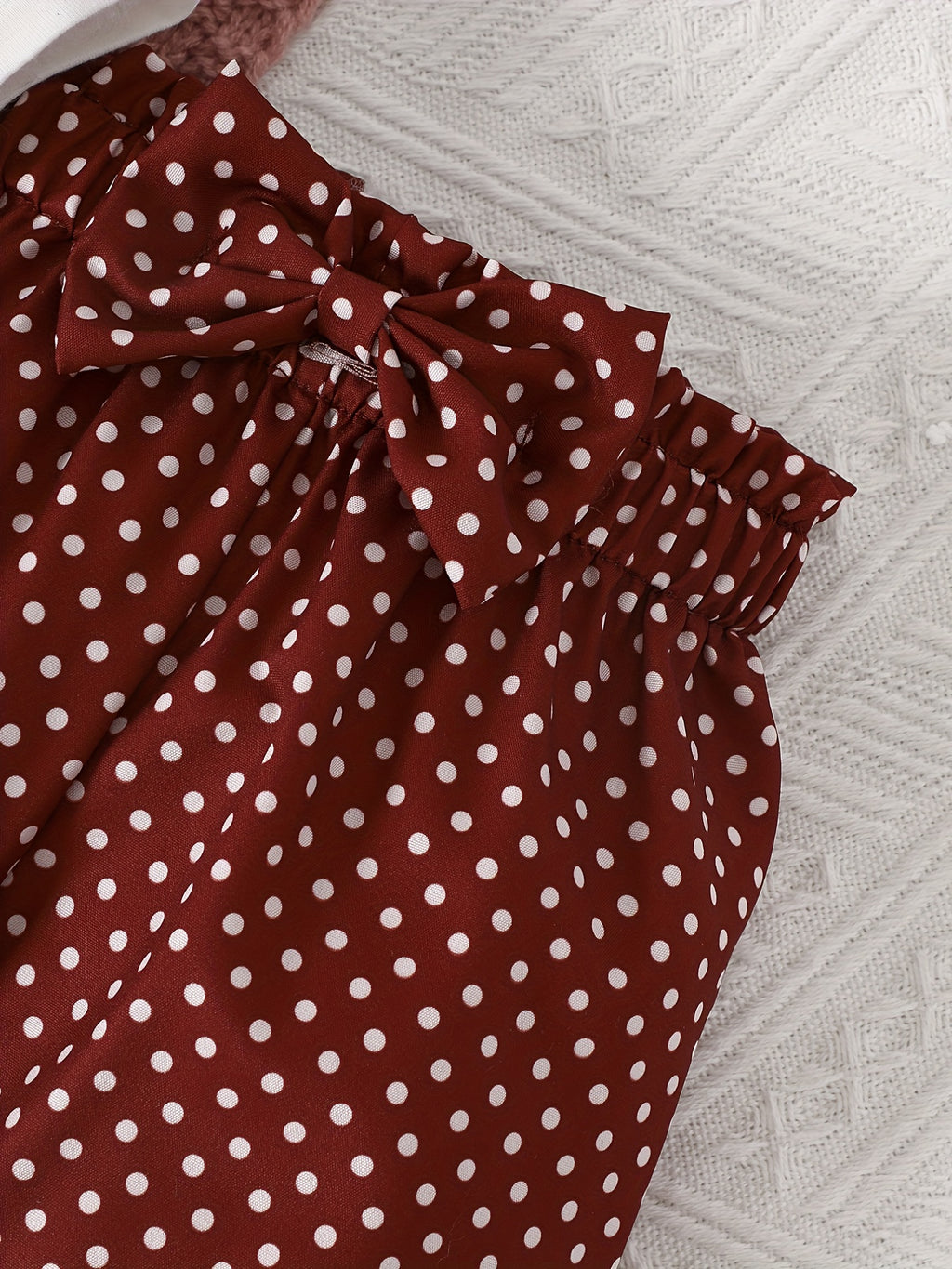 2pcs Baby Girl's Stylish Set, "Isn't She Lovely" Print Long Sleeve Onesie + Polka Dot Pants, Comfy Trendy Outfit Outdoor Clothing