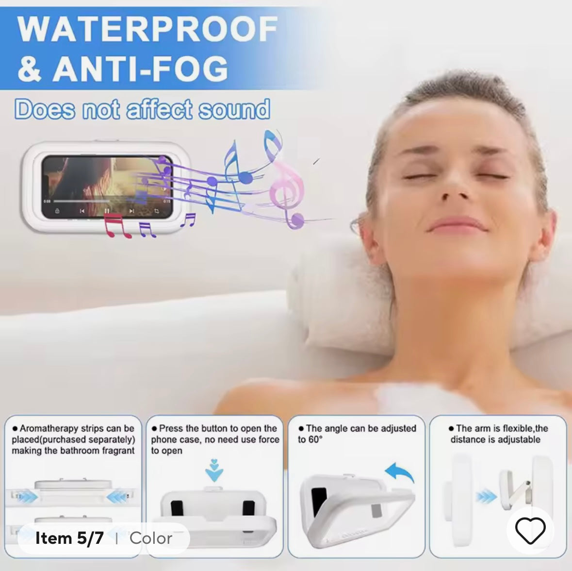 Waterproof Shower Phone Holder – Anti-Fog & Touch Screen
