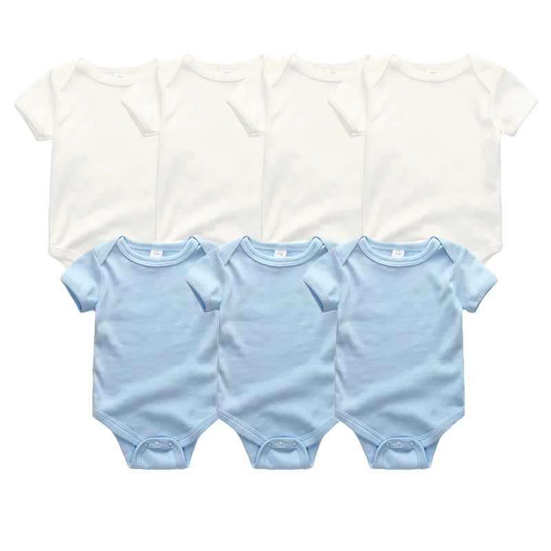 Uniesx Newborn Baby Rompers Clothing 7Pcs/Lot Infant Jumpsuits 100%Cotton Children Roupa De Bebe Girls&Boys Baby Clothes