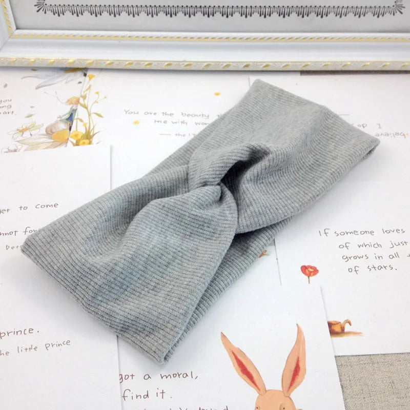 Autumn Winter Solid Color Baby Headband Girls Knotted Soft Elastic Hairband Headbands For Girls kids Baby Girl Accessories