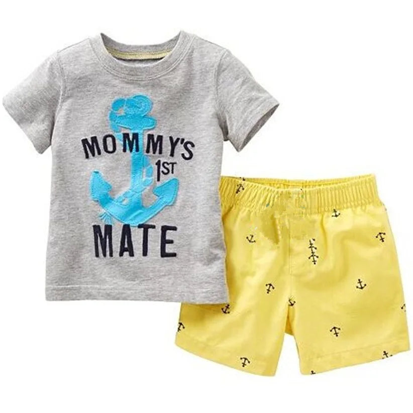 Green Crocodile Baby Boy Clothes Set Bike Children Tee Shirts Pants Suits Kids Outfit 100% Cotton Tops Panties 2 3 4 5 6 7 Years