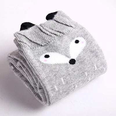 Children warmer ankle short lovely socks Cartoon Cute Kids Girl Knee High Socks infant cotton Baby Animal Over Knee Socks girls
