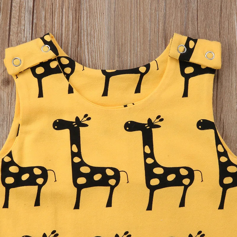 2024 Brand New 0-24M Cute Newborn Baby Boy Girl Sleeveless Cartoon Animal Cotton Romper Jumpsuit Outfits Summer Clothes