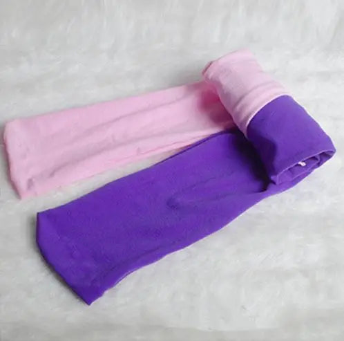 3-9 Years Girls Candy Color Tights Baby Kids Cute Velvet Pantyhose Contrast Combination Color Girl Spring Warm Dance Stockings