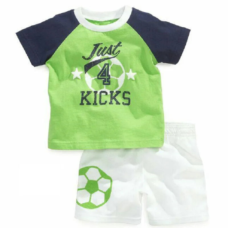 Green Crocodile Baby Boy Clothes Set Bike Children Tee Shirts Pants Suits Kids Outfit 100% Cotton Tops Panties 2 3 4 5 6 7 Years