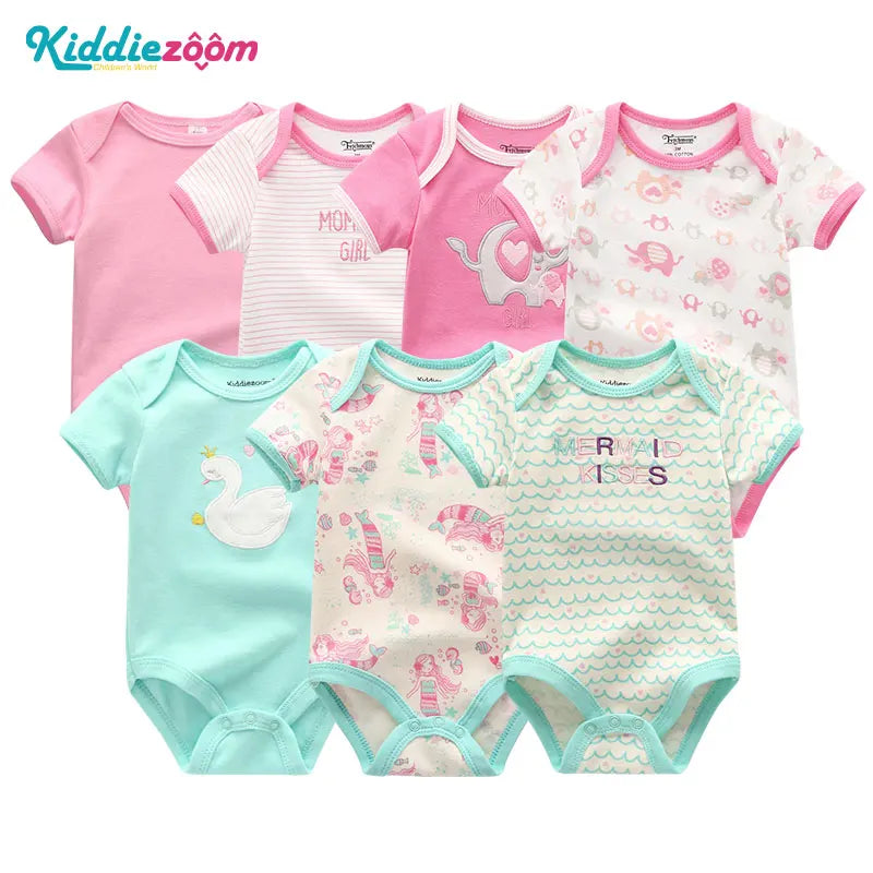 Uniesx Newborn Baby Rompers Clothing 7Pcs/Lot Infant Jumpsuits 100%Cotton Children Roupa De Bebe Girls&Boys Baby Clothes