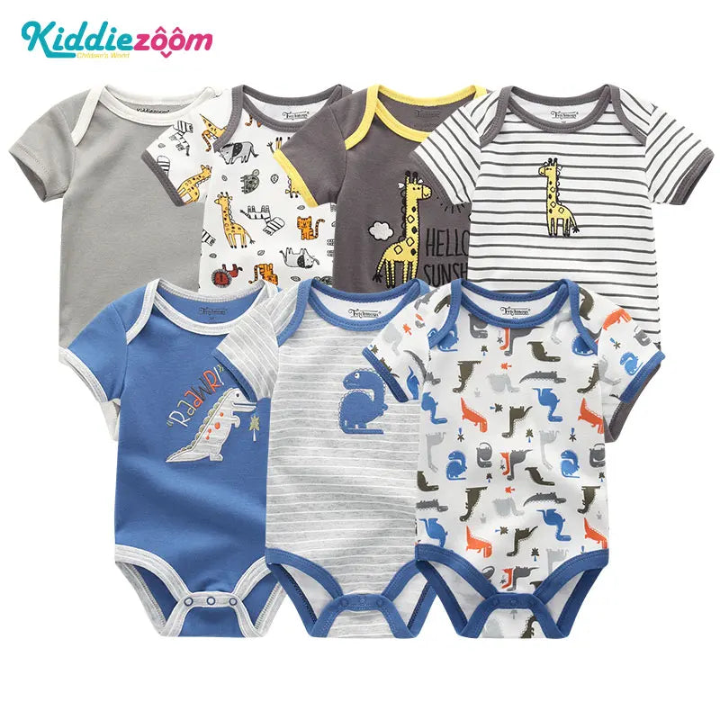 Uniesx Newborn Baby Rompers Clothing 7Pcs/Lot Infant Jumpsuits 100%Cotton Children Roupa De Bebe Girls&Boys Baby Clothes