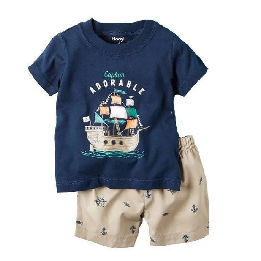 Green Crocodile Baby Boy Clothes Set Bike Children Tee Shirts Pants Suits Kids Outfit 100% Cotton Tops Panties 2 3 4 5 6 7 Years