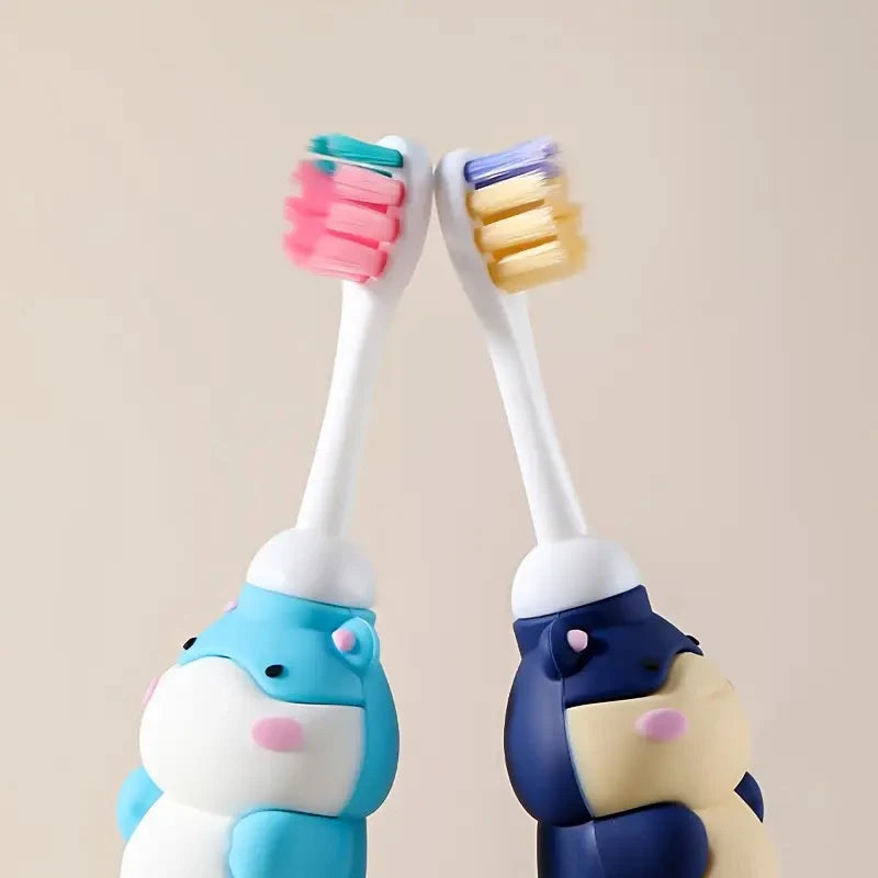 Baby Toothbrush - Cute Animal Pattern (Panda, Blue Whale, Seal)-Super Soft Microfiber Bristles, Gentle Gum Protection, Fragrance-Free, Ergonomic Handles for Infants and Toddlers