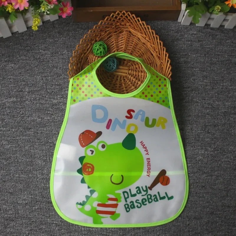 Adjustable Baby Bibs EVA Plastic Waterproof Lunch Feeding Bibs Baby Cartoon Feeding Cloth Children Baby Apron Babador De Bebe