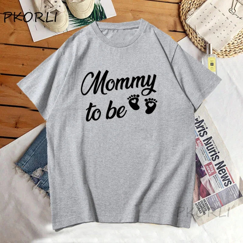 Mommy And Daddy To Be t Shirts funny mother father cotton short sleeve t-shirts matching Pregnancy Announcement t shirt