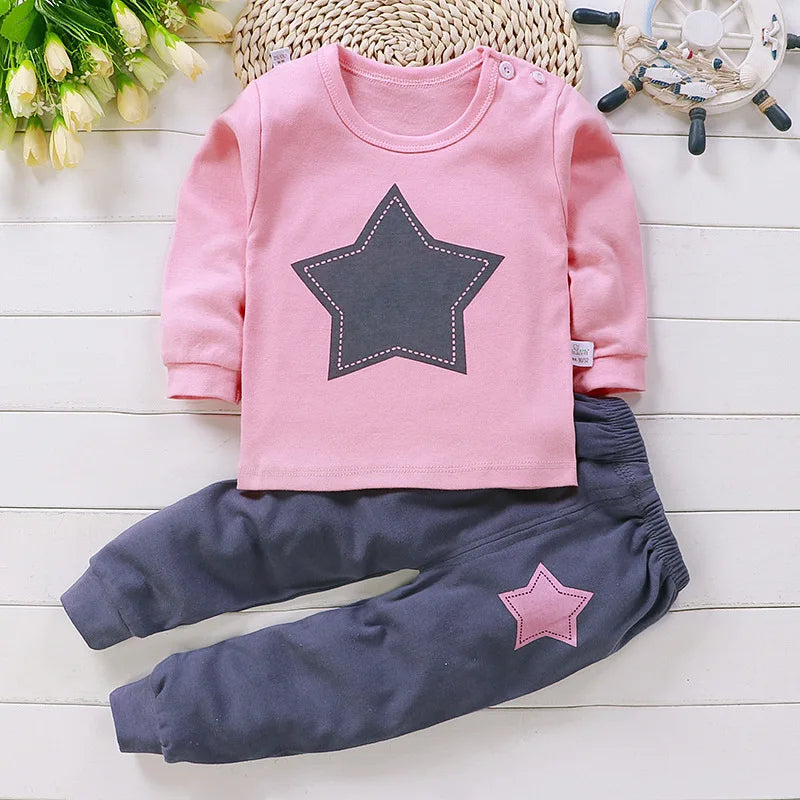 Autumn Autumn Baby Boy's Clothes girls clothes 2 to 8 years Pajamas Home Clothes Long Pants T-shirt Cartoon Underwear 2-Piece