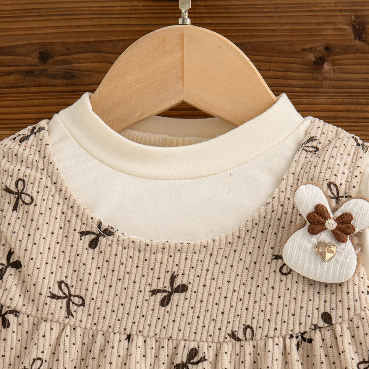 Baby Girl Dress Spring And Autumn Full Printed Bow Long Sleeved Girl Dress Cute Cartoon Girl Princess Dress ﻿