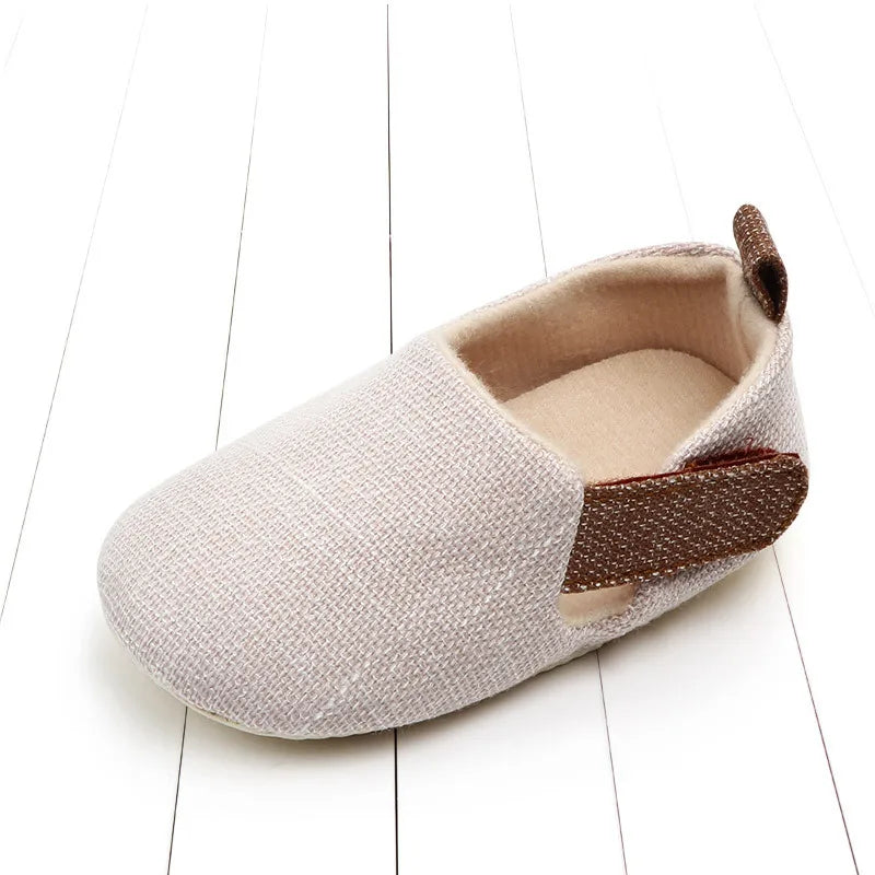 Infant Babies Boys Girls Shoes Soft Sole Canvas Solid Footwear For Newborns Toddler Crib Moccasins Letter Print Anti-Slip Shoes