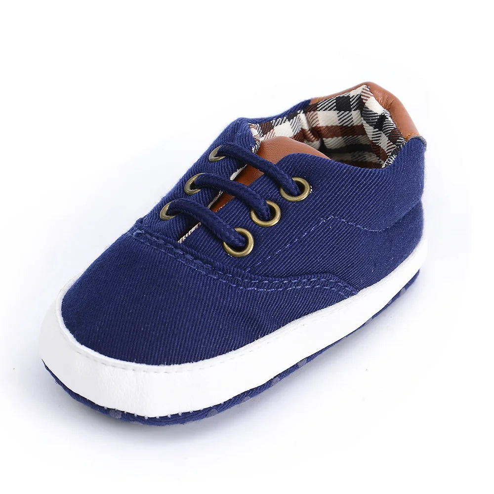 Infant Babies Boys Girls Shoes Soft Sole Canvas Solid Footwear For Newborns Toddler Crib Moccasins Letter Print Anti-Slip Shoes
