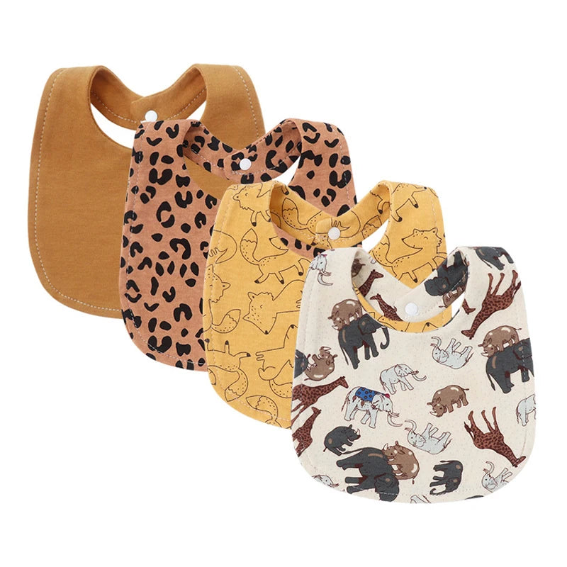 4Pcs Baby Bibs Burp Clothes Cotton Newborn Bibs for Girls Boys Baby Stuff Infant Accessories Toddler Saliva Towels Baby Care