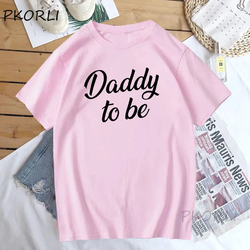 Mommy And Daddy To Be t Shirts funny mother father cotton short sleeve t-shirts matching Pregnancy Announcement t shirt