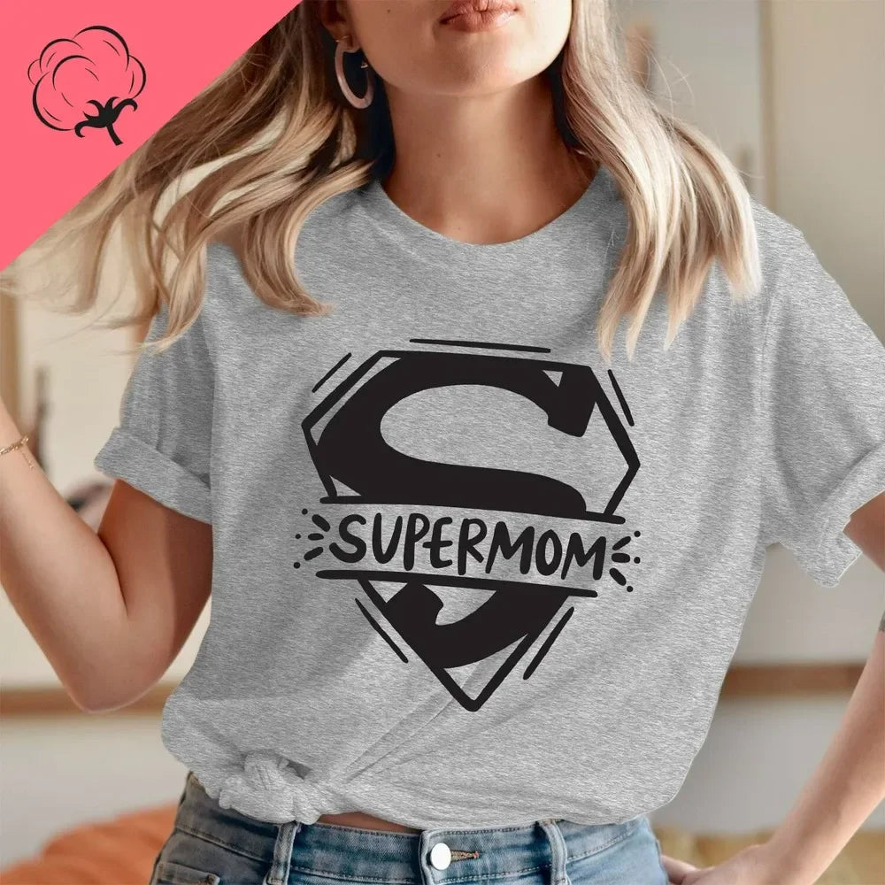 Mothers Day Tshirt Super Mom Superhero Mother's Day T-Shirt Loving Caring Mummy Tops Women Clothes T Shirt Women Tops T Shirts