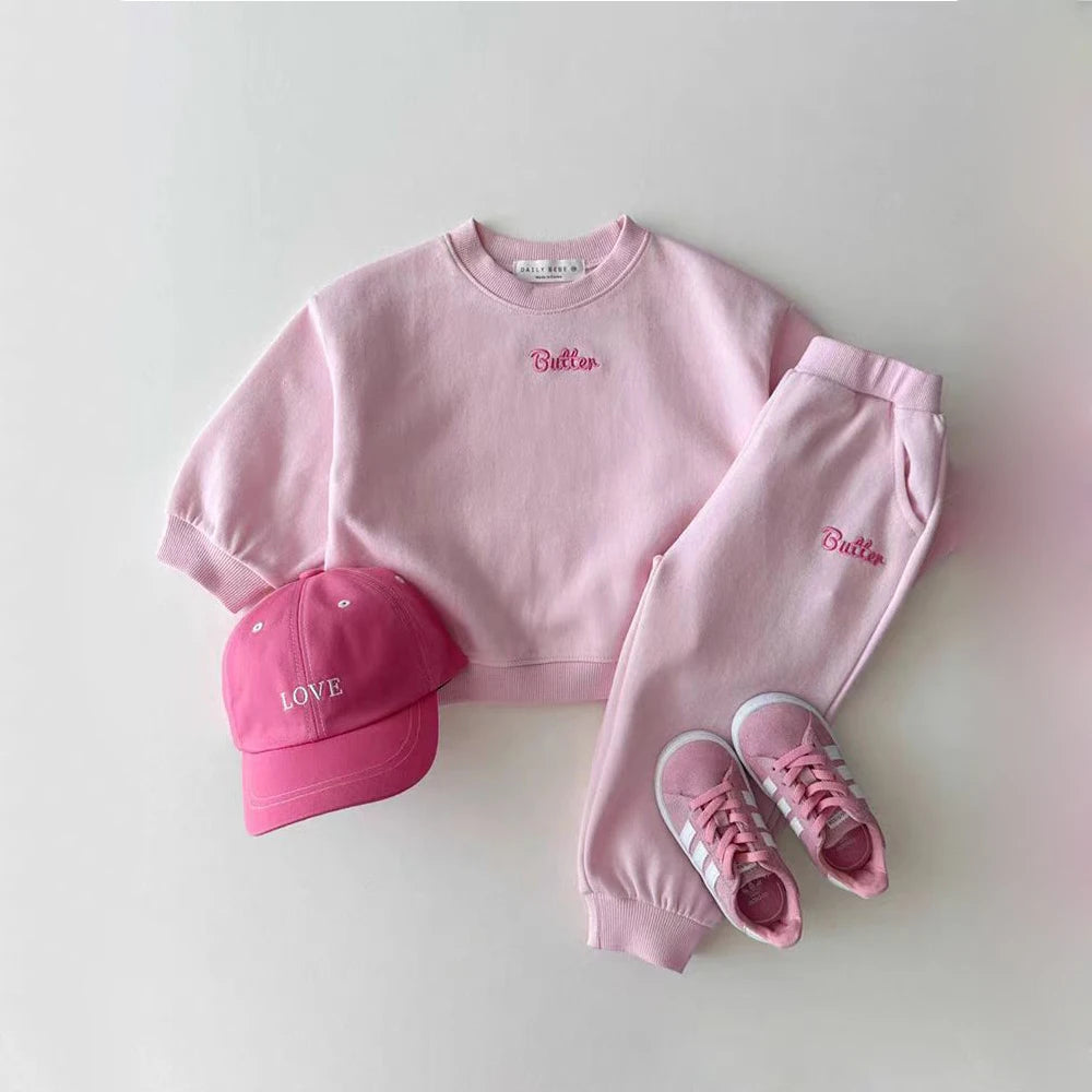 Fashion girls Toddler Baby Korea Clothing Fall Clothes Sets Baby Boys Set Kids Sports Bear Sweatshirt Pants 2Pcs 2 to 8 year