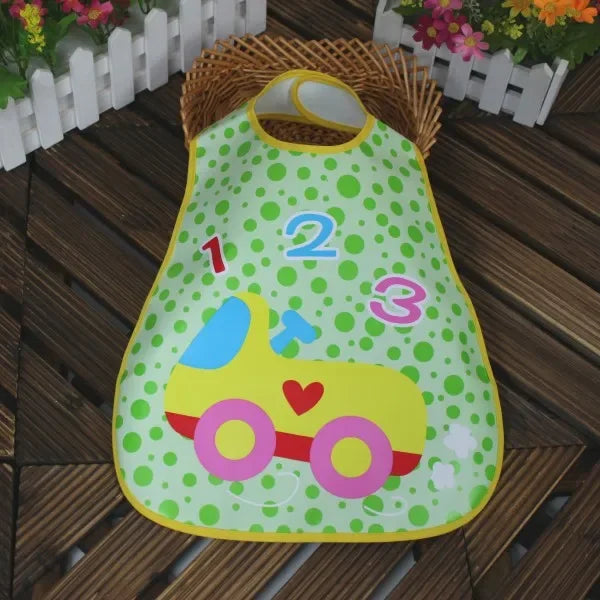 Adjustable Baby Bibs EVA Plastic Waterproof Lunch Feeding Bibs Baby Cartoon Feeding Cloth Children Baby Apron Babador De Bebe