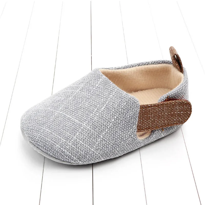 Infant Babies Boys Girls Shoes Soft Sole Canvas Solid Footwear For Newborns Toddler Crib Moccasins Letter Print Anti-Slip Shoes