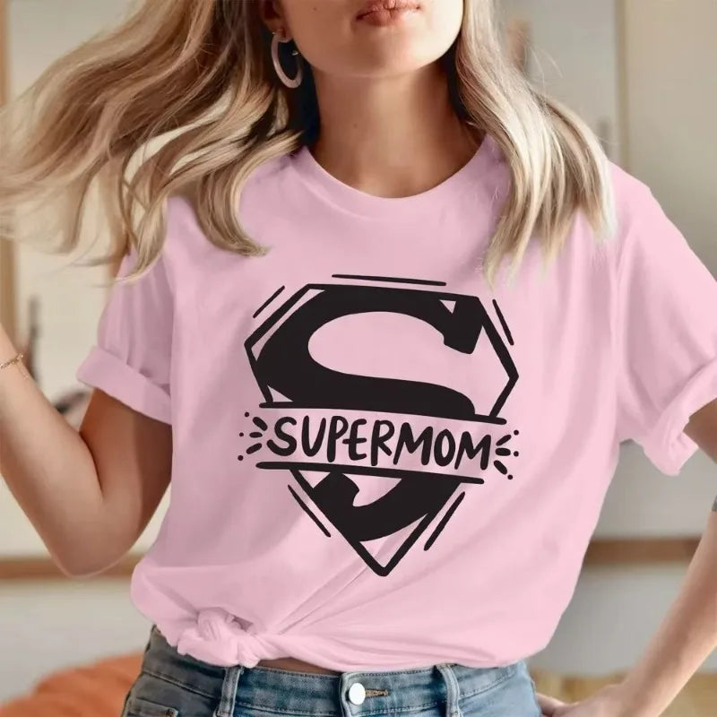Mothers Day Tshirt Super Mom Superhero Mother's Day T-Shirt Loving Caring Mummy Tops Women Clothes T Shirt Women Tops T Shirts
