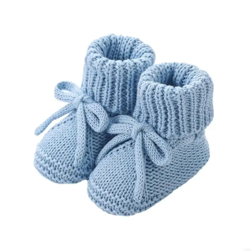 1 pair Breathable Baby Girls Walking Stylish Bowknot Cotton Knitted First Walkers Safety Treaded Pattern Footwear 4XBC