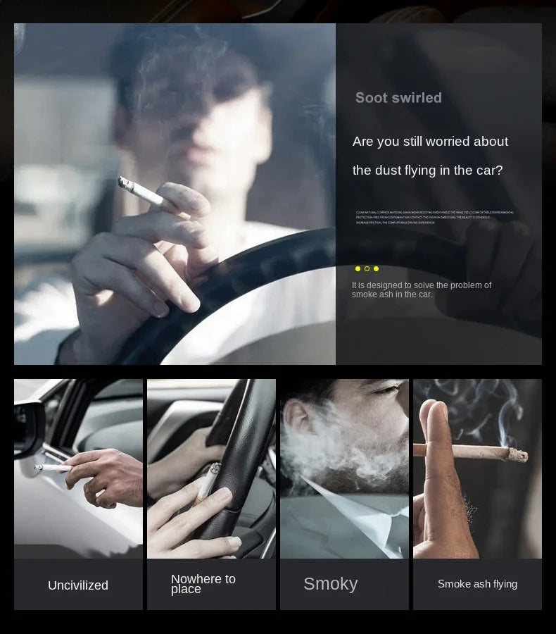 1PCS Portable LED Smoke Car Ashtray Cigarette Ash Holds Cup Automatic Light Indicator Ashtray Car Cup Holder