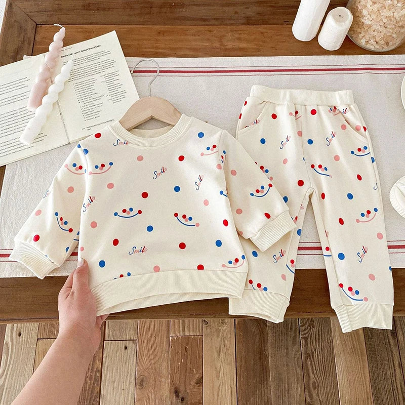 Newborn Baby Boy Girl Clothing Sets Spring Clothes 2PCS Outfits Long Sleeve Hoodie Top Sweatshirt+Elastic Pants Baby Items