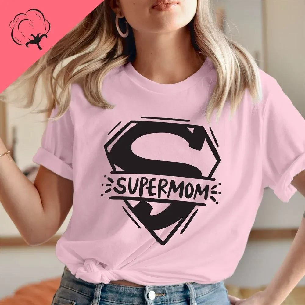 Mothers Day Tshirt Super Mom Superhero Mother's Day T-Shirt Loving Caring Mummy Tops Women Clothes T Shirt Women Tops T Shirts