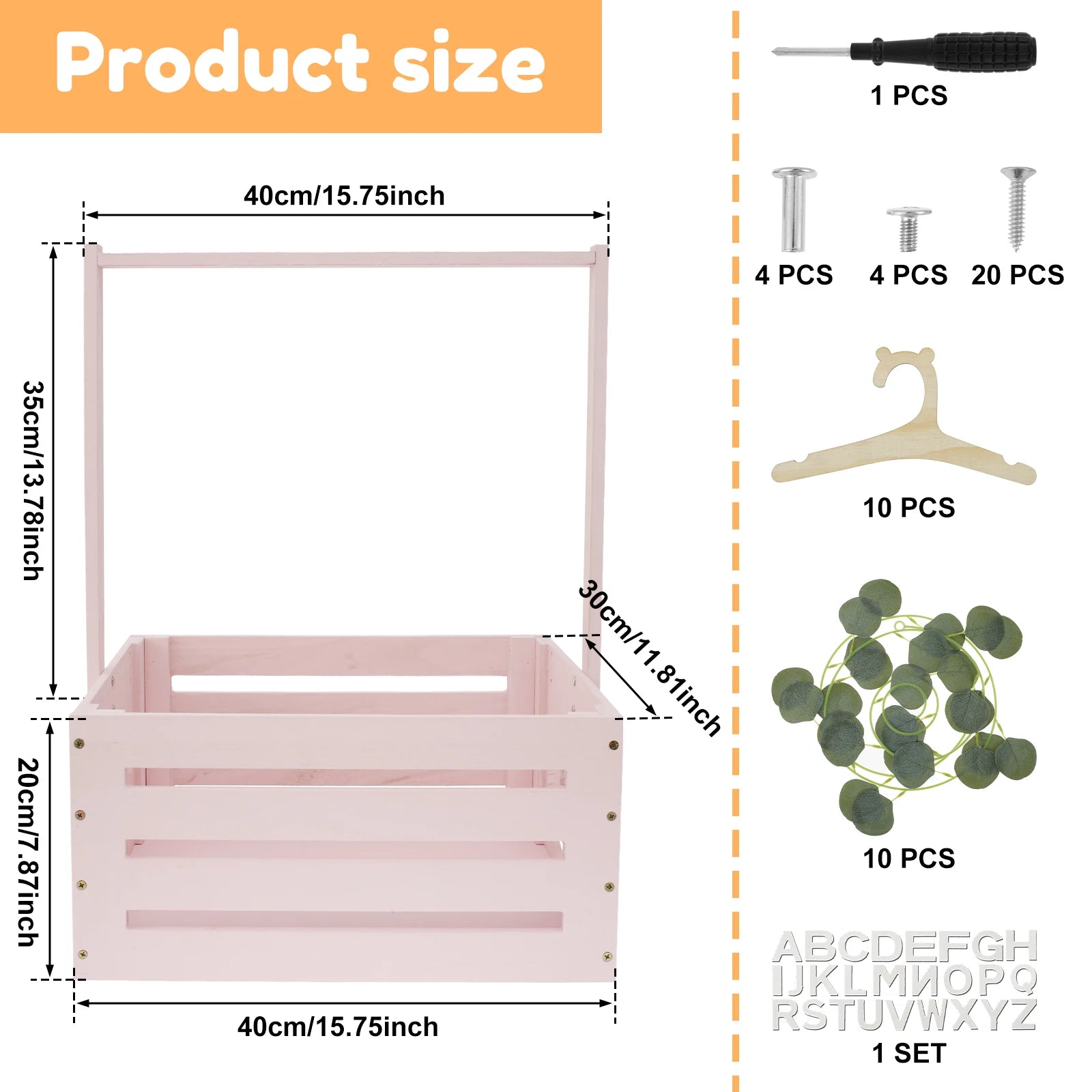 Wood Baby Shower Storage Basket Baby Toys Storage Crate with Handle Decorat Multipurpose Gift Basket for Boys Girls New Parents